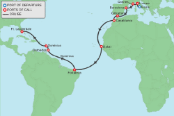 Cruise itinerary map