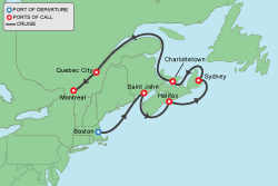 Cruise itinerary map