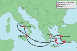Cruise itinerary map